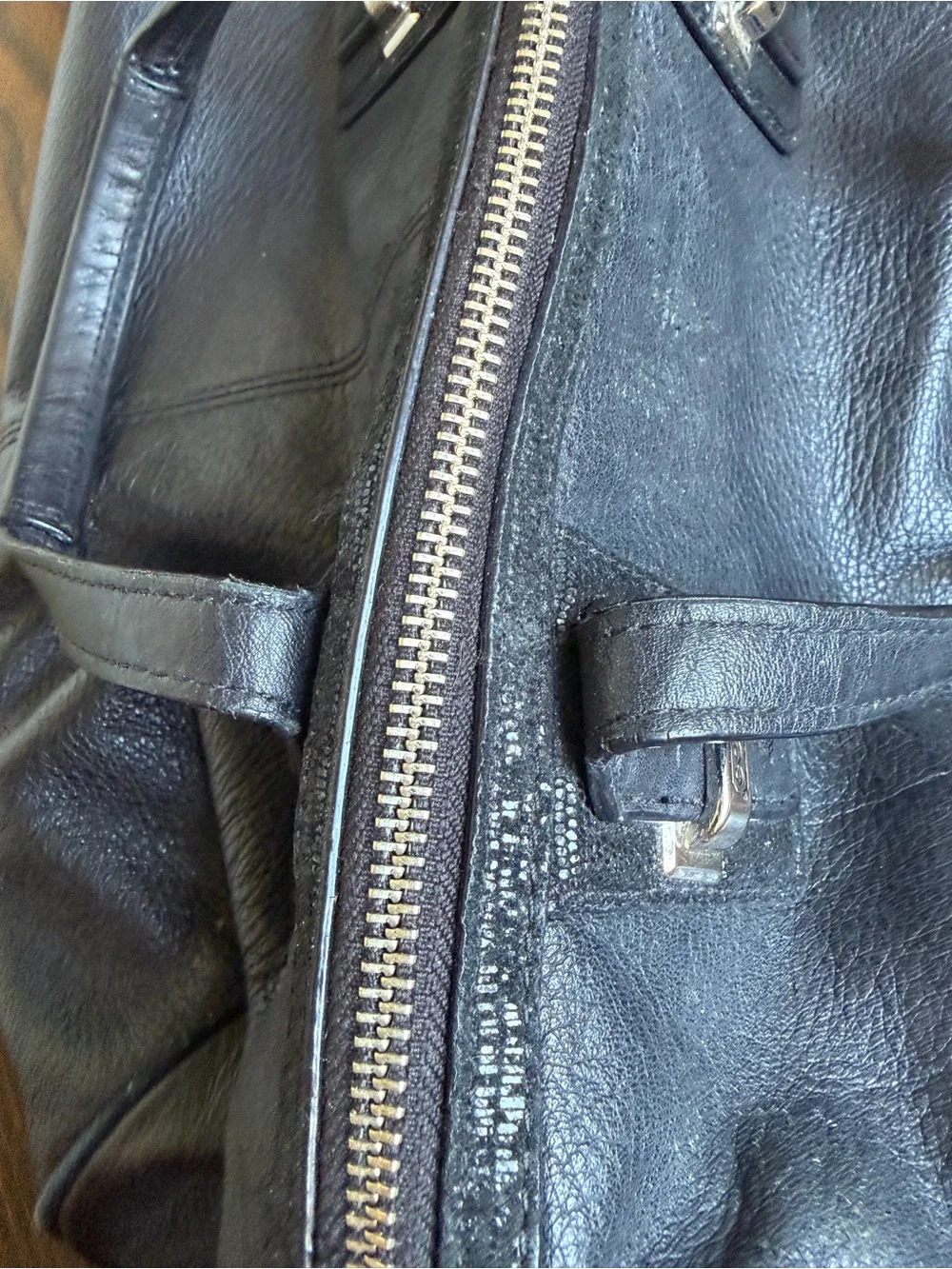 Vintage Coach black leather bag